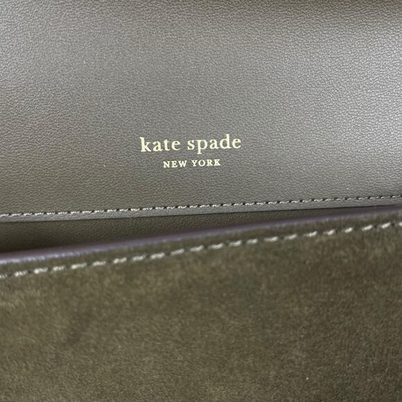 Kate Spade Deco Suede Mini Crossbody Bag Shoulder Bag Burnt Sage Green - Picture 13 of 14